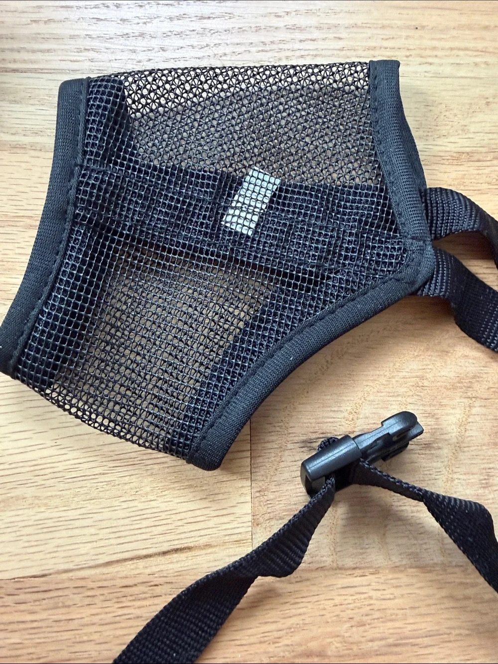 Black Mesh Dog Muzzle - Breathable, Adjustable Fit